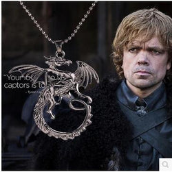 New Arrival high quality jewelry ice song and fire necklace Game Of Thrones Targaryen dragon necklace collar badge