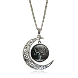 Game of Thrones Glass Pendant Silver Crescent Moon