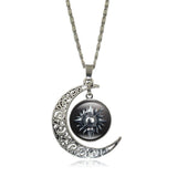 Game of Thrones Glass Pendant Silver Crescent Moon