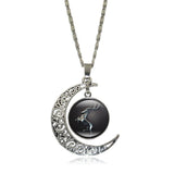 Game of Thrones Glass Pendant Silver Crescent Moon