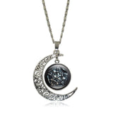 Game of Thrones Glass Pendant Silver Crescent Moon