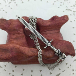 Necklace Silver Plated Jon Snow Ghost Chain Direwolf