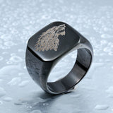 Wolfe Ring Signet Ring Stainless Steel Men Animal