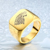 Wolfe Ring Signet Ring Stainless Steel Men Animal