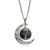 Game of Thrones Glass Pendant Silver Crescent Moon