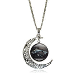 Game of Thrones Glass Pendant Silver Crescent Moon